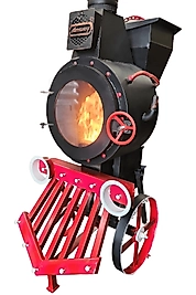 Desan Tren Model Hibrit Soba | Lokomotif Tasarım Odun & Pelet Sobası