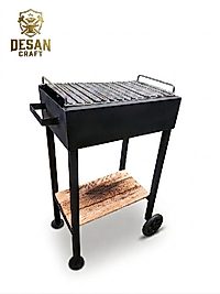 Desan Craft V-Pro 1.5mm Kalın Sac Oluklu Mangal Barbekü (Tekerlekli & Ahşap Raflı)